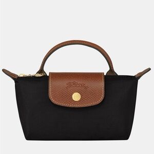 Longchamp Black LE PLIAGE ORIGINAL POUCH WITH HANDLE Mini
